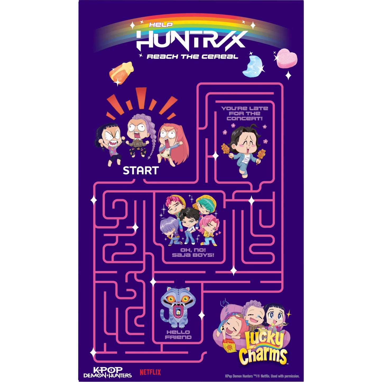 Lucky Charms K-Pop Demon Hunters - Family Size - 527g - Peach Mango