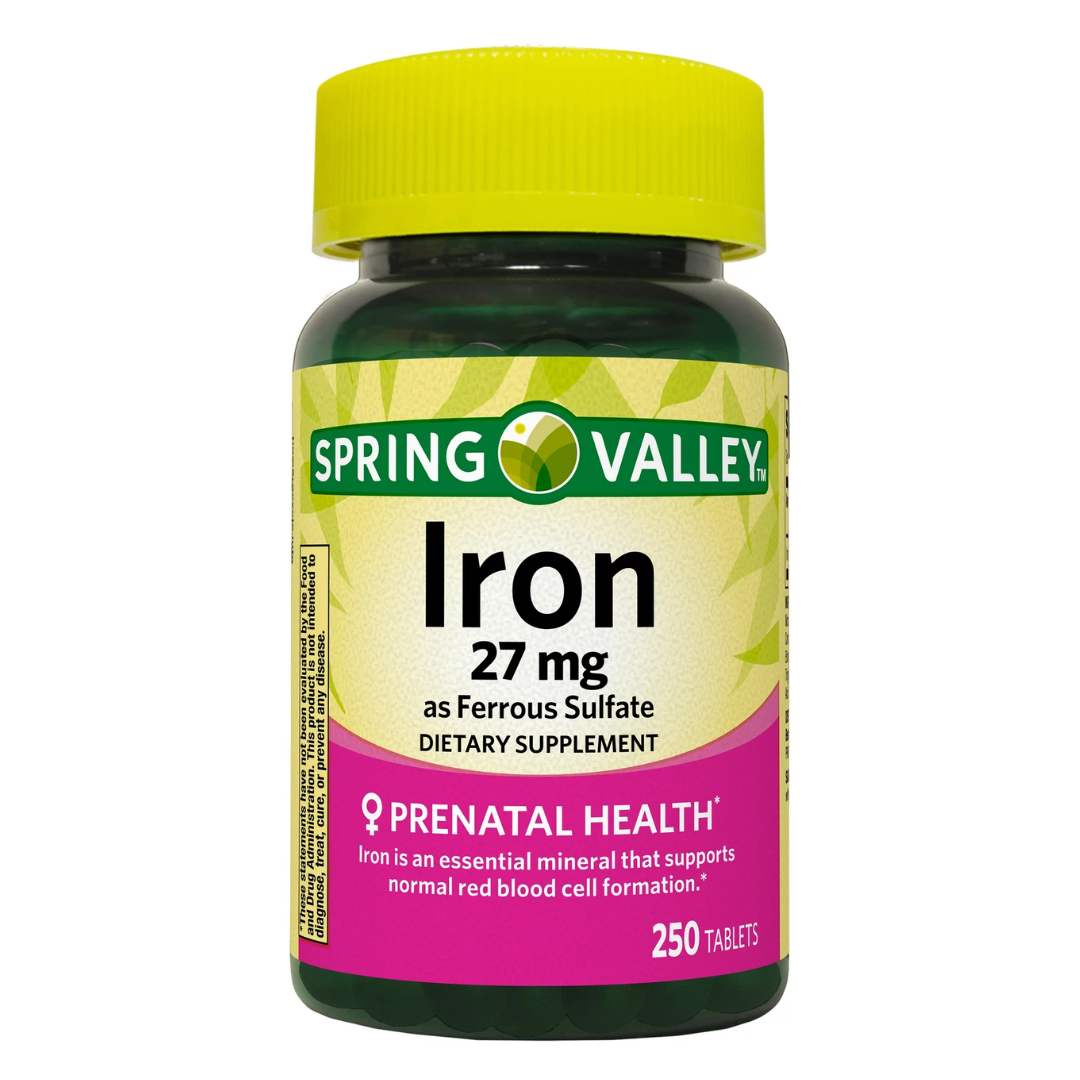 Spring Valley Iron 27mg 250 Tablets