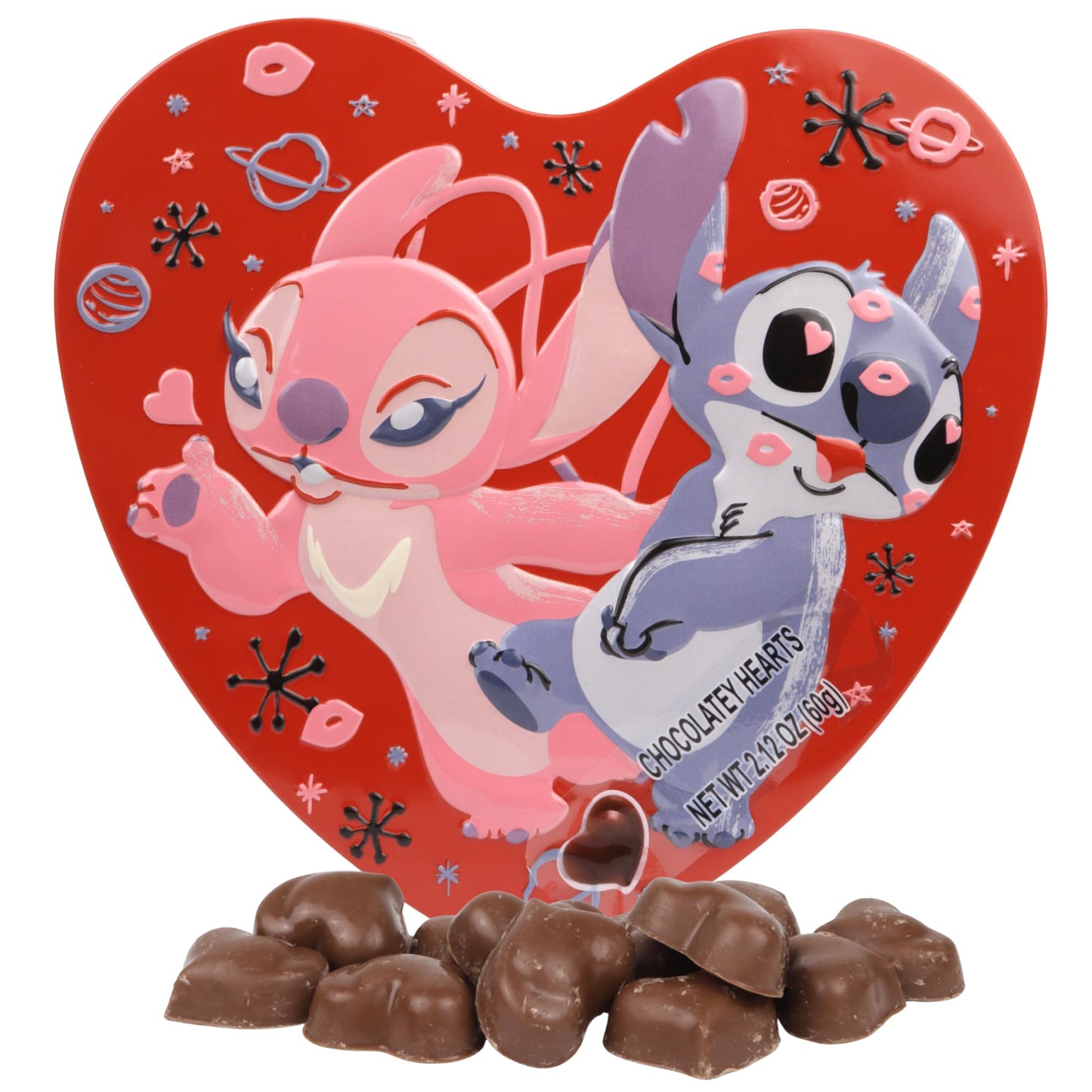 Stitch Cajita Metálica Corazon c/ Chocolates