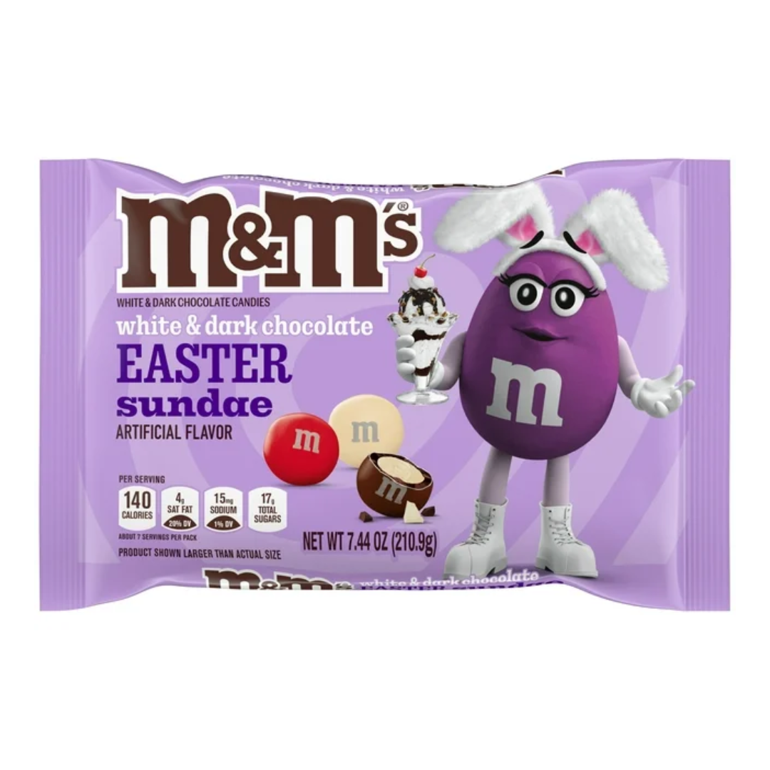 M&Ms White & Dark Chocolate Easter Sundae