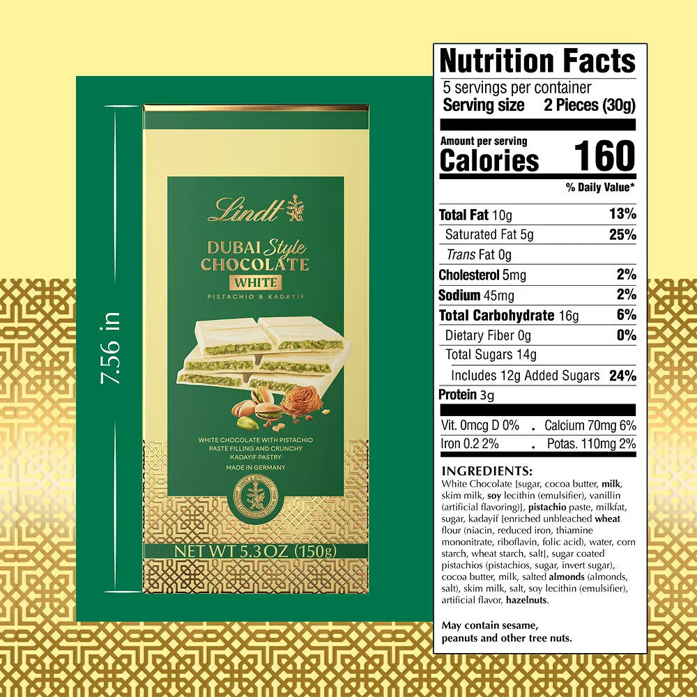 Dubai Style Chocolate Lindt Barra 150g