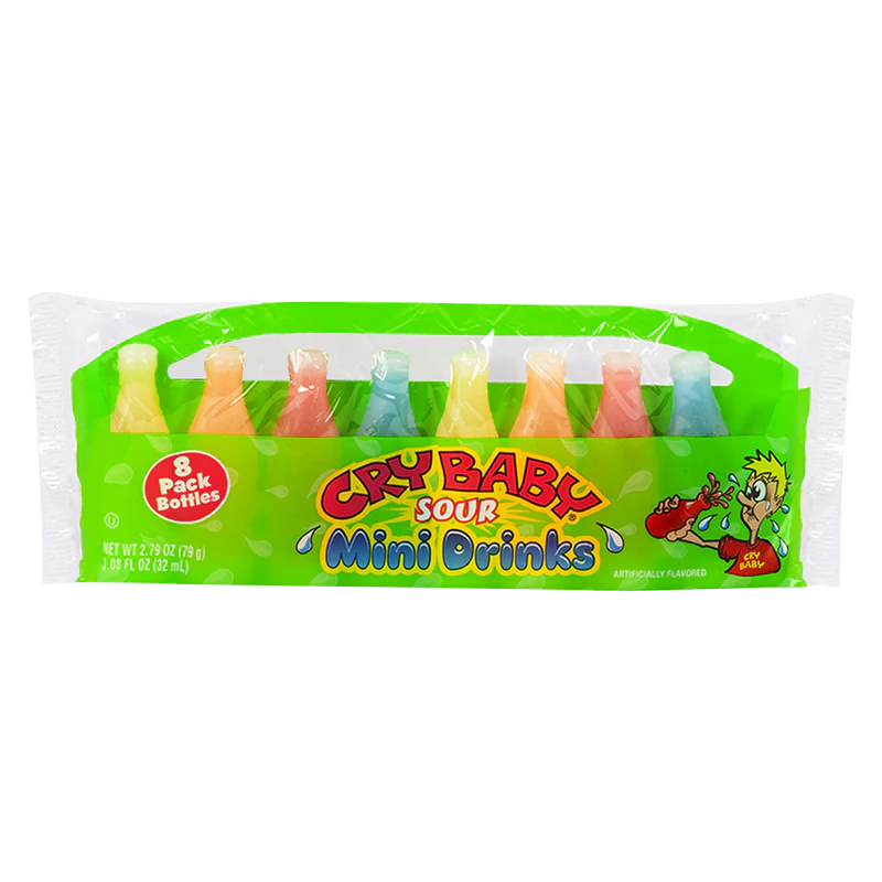 Cry Baby Sour Mini Drinks Wax Candy 8 Pack