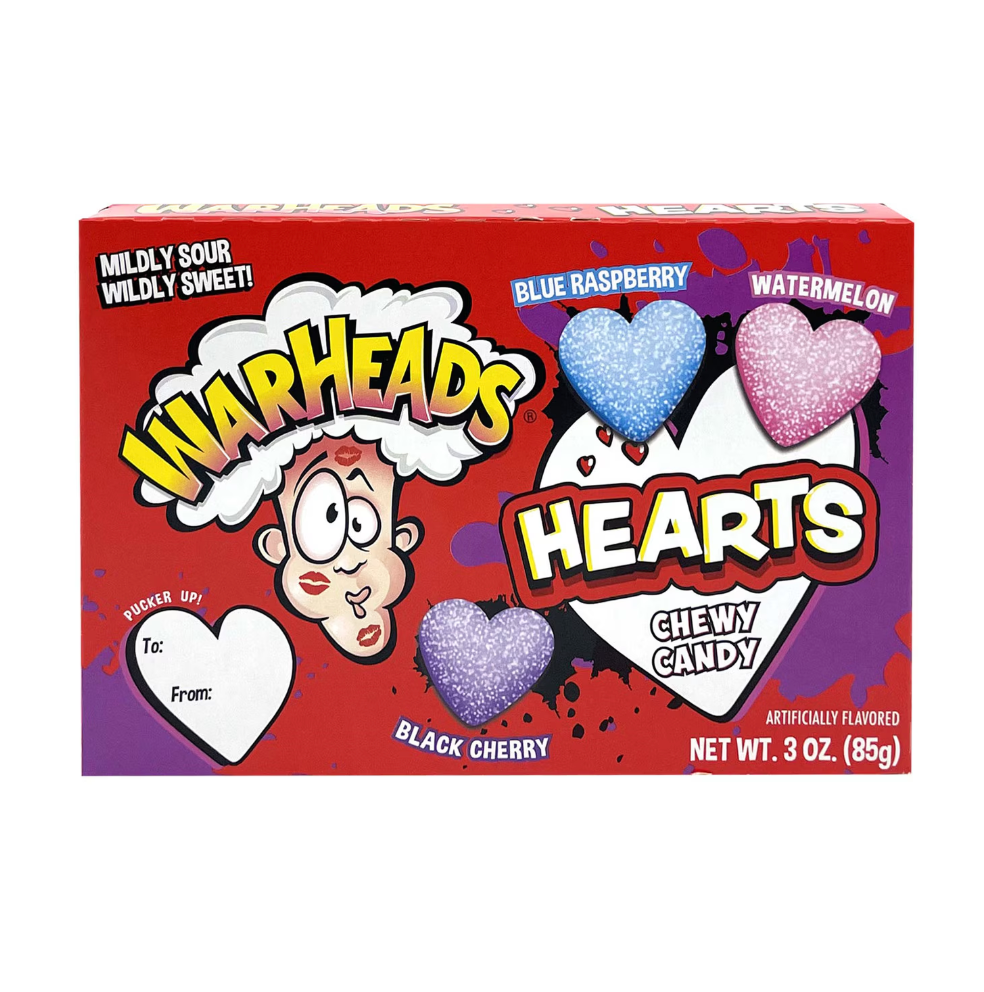 Warheads Hearts Chewy Candy