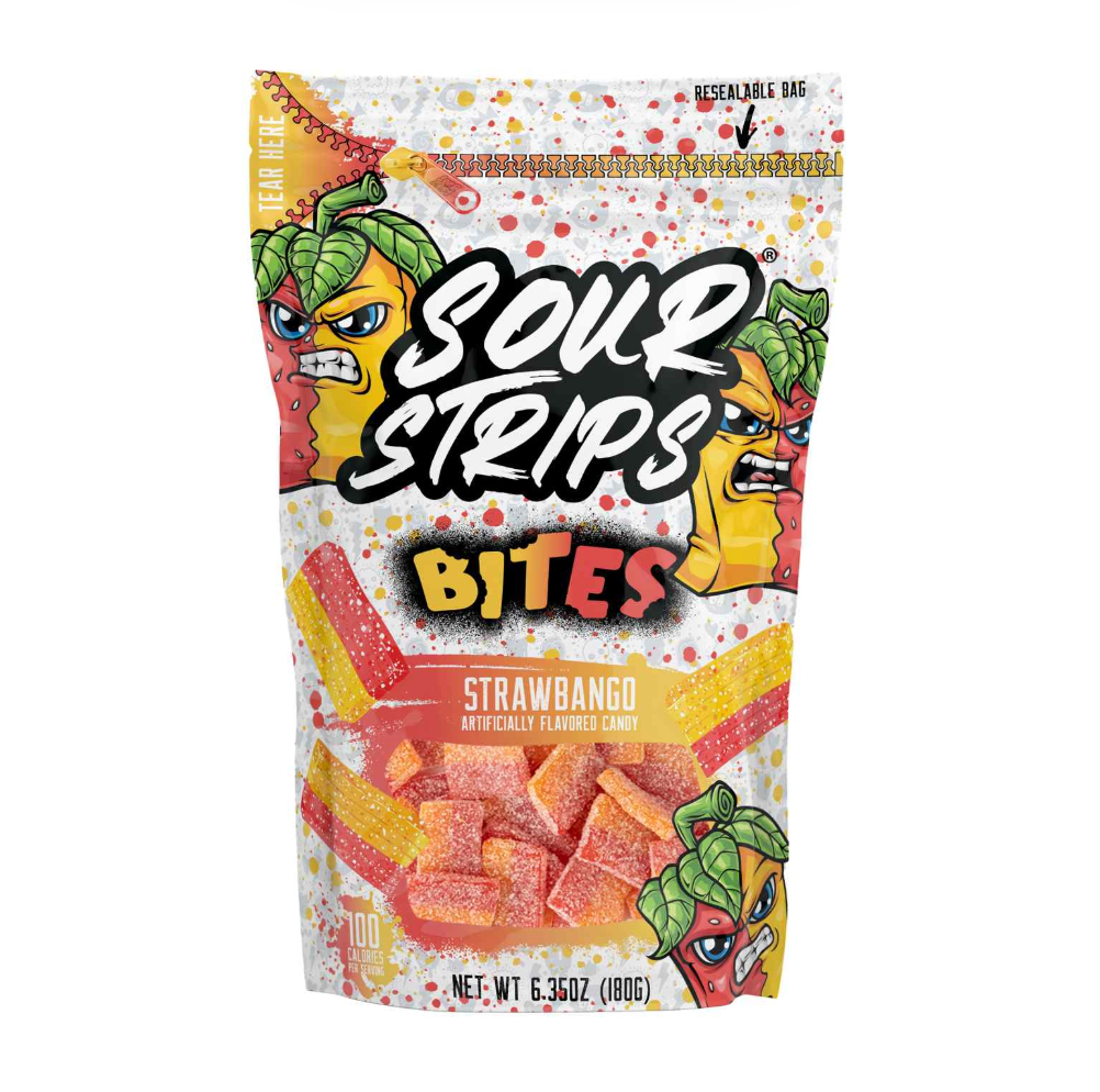 Sour Strips Bites Strawbango