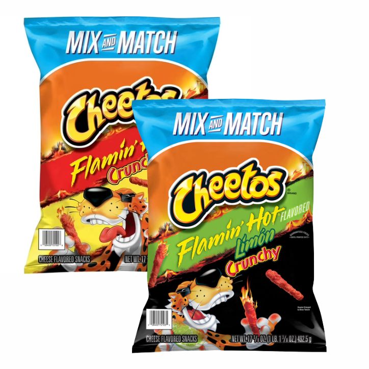 2 Pack Cheetos Flamin Hot Limón Mix + Flamin Hot Original - Tamaño Jumbo 492g c/u