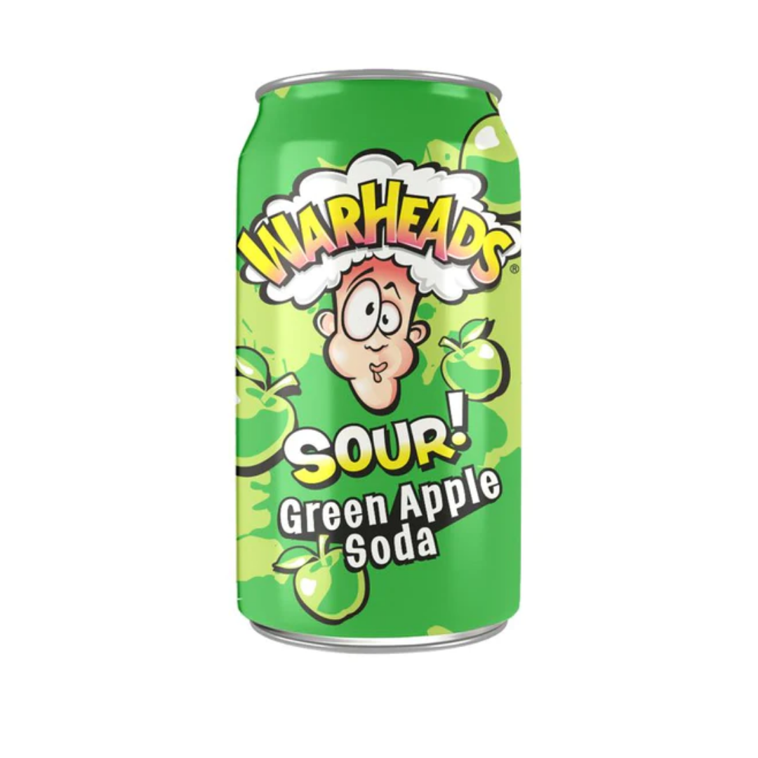 Warheads Sour Green Apple Soda Lata