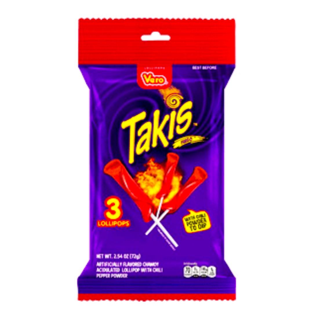 Paletas Takis Fuego 3 Lollipops
