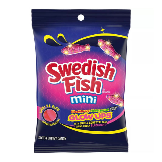 Swedish Fish Mini Glow Ups Strawberry Watermelon Bolsa Mediana