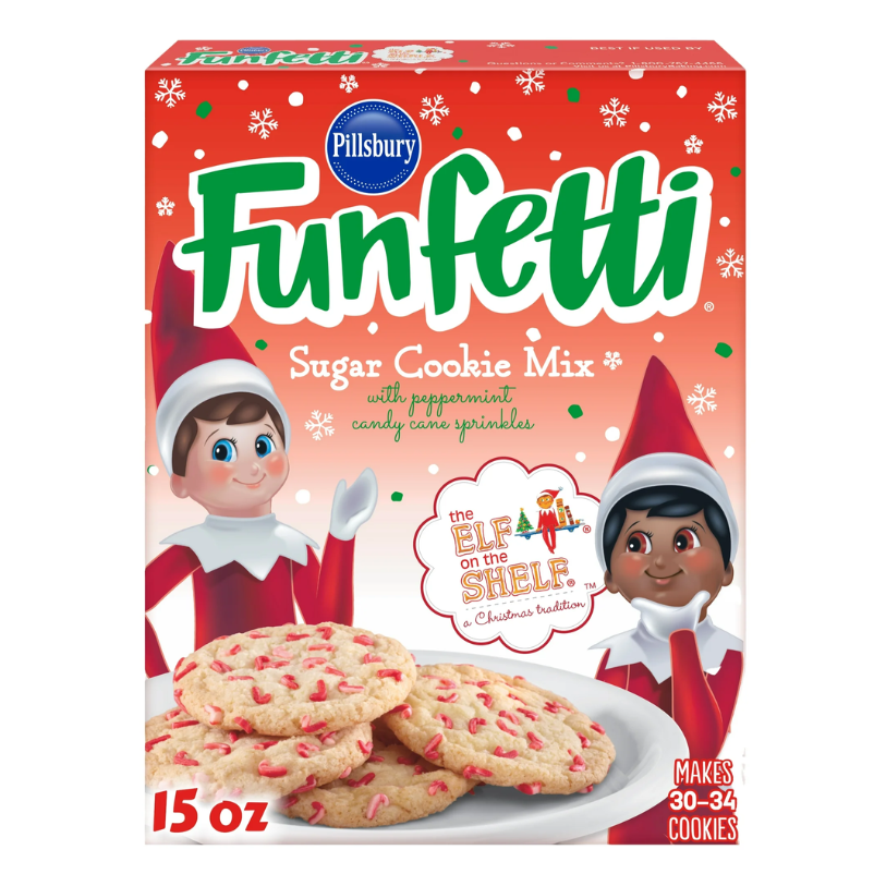 Funfetti The Elf on The Shelf Sugar Cookie Mix with Peppermint Candy Chips