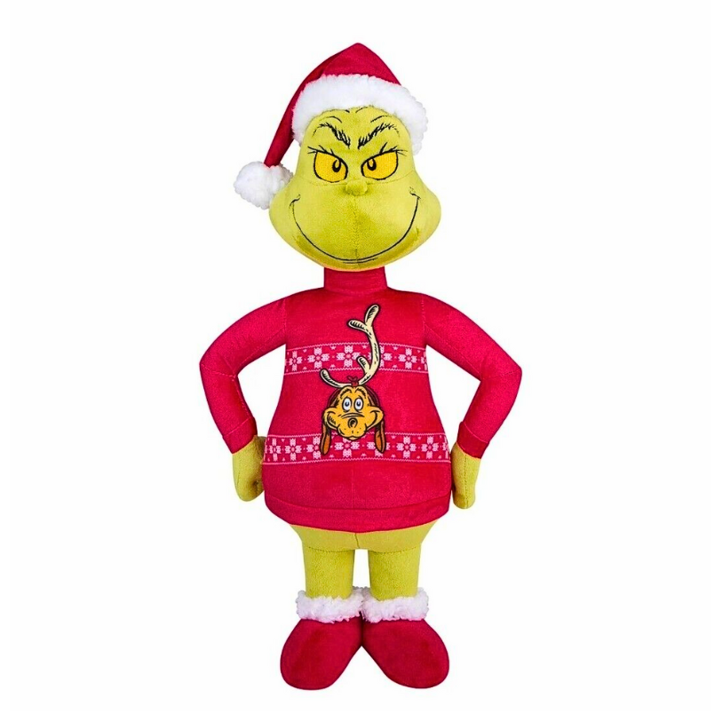 Grinch Sweater Christmas Side Stepper Animated Plush with Music