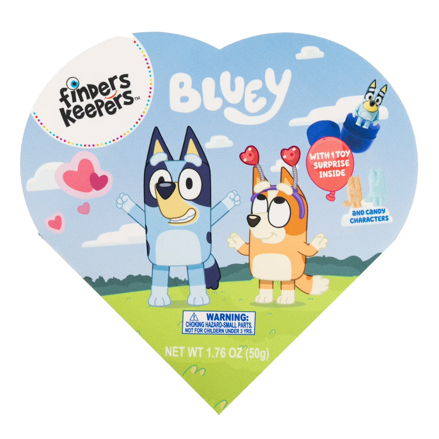 Bluey Cajita Corazón Pequeño con Dulces + Figura Sorpresa