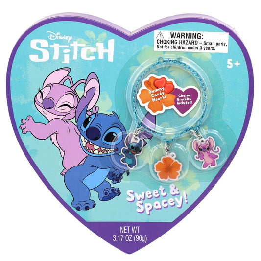 Stitch Cajita de Corazón con Gomitas + Pulsera con Dijes