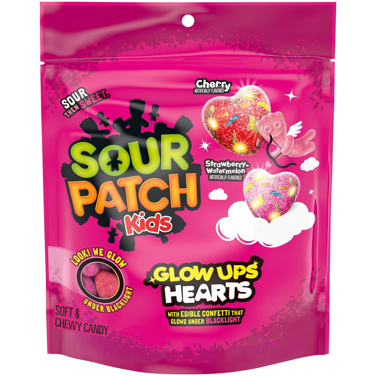 Sour Patch GlowUps Hearts Cherry