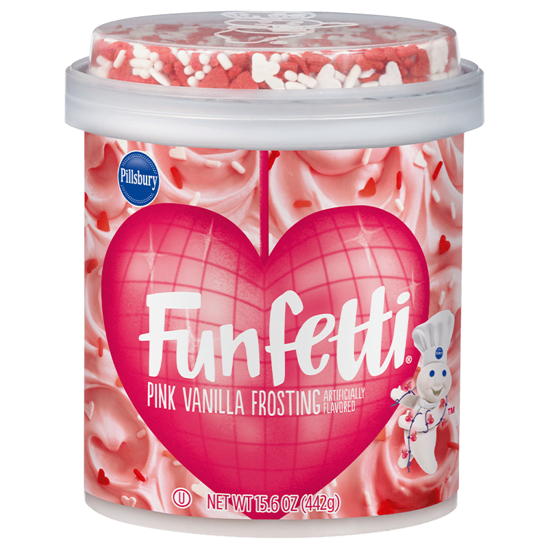 Funfetti Pink Vanilla Frosting Valentines