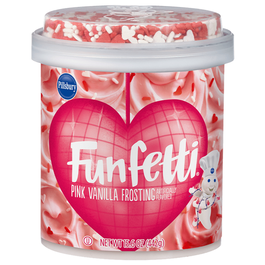 Funfetti Pink Vanilla Frosting Valentines