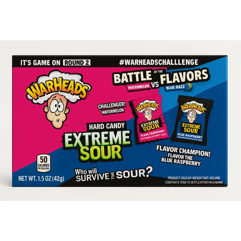 Warheads Extreme Sour Hard Candy Battle Flavors