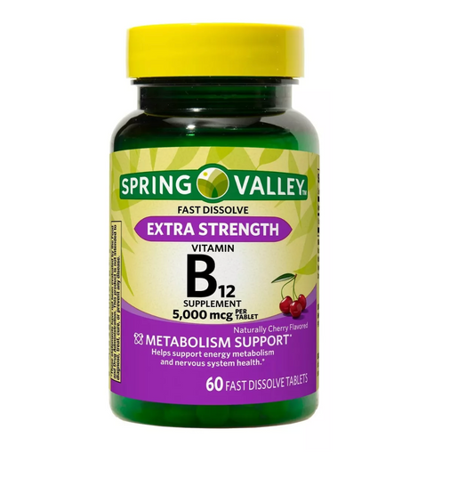 Spring Valley Vitamin B12 Extra Strength 5000mcg 60 Tablets