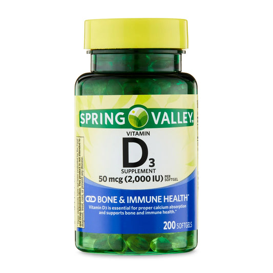 Spring Valley Vitamin D3 50mcg 200 Softgels