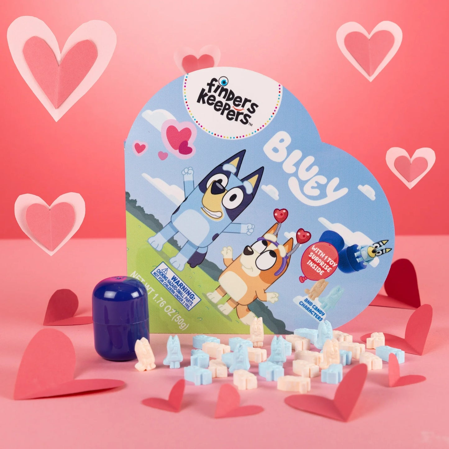 Bluey Cajita Corazón Pequeño con Dulces + Figura Sorpresa
