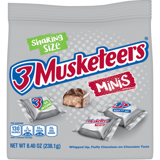 3 Musketeers Minis Sharing Size