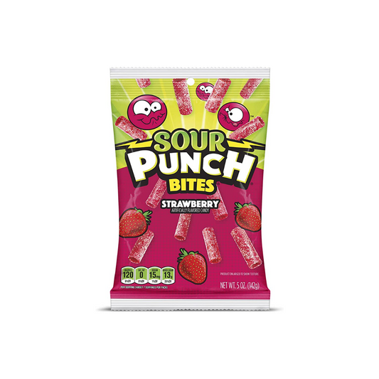 Sour Punch Bites Strawberry Medianos